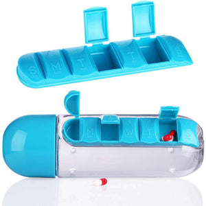 PremiumAV Multi-Use Pill & Water Bottle for Travel (600 Ml, Mix Color) - PremiumAV