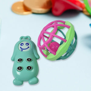 PremiumAV Kinder Rattles Classic Store Plastic Non-Toxic Shake and Grab Ball Baby Rattles & Teethers (8 Pcs Set)  - PremiumAV