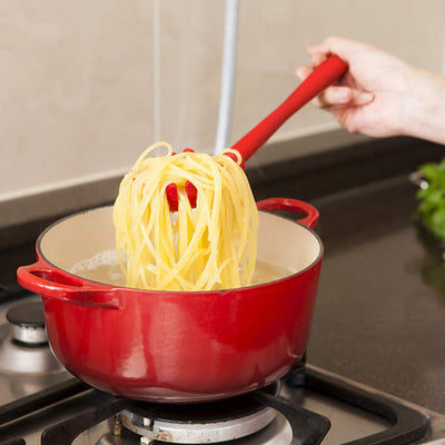 PremiumAV Pasta Fork Silicone Cookware Spaghetti Strainer Server Spoon no Hurt The Pot High Temperature Resistant Nonslip.