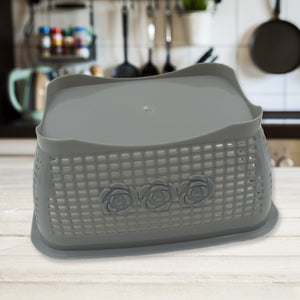 PremiumAV Multipurposes Plastic Basket, Organizer for Kitchen, Countertop, Cabinet, Bathroom with Lid, Plastic Storage Basket For Store Fruits, Vegeta  - PremiumAV