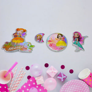 PremiumAV Girls Cartoon Design Adhesive 3D Stickers (1 Sheet / 19×12 Cm)  - PremiumAV