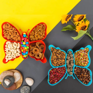 PremiumAV 5 Compartment Multipurpose Butterfly Plastic Tray (1 Pc)  animal - PremiumAV