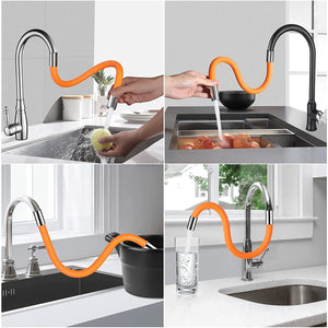 Flexible Water Tap Extender, Universal Foaming Extension Tube with Connector, 360 Free Bending Faucet Extender, Adjustable Sink Drain Extension (18cm)  - PremiumAV