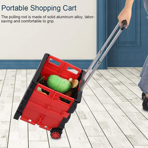 PremiumAV Foldable Shopping Grocery Trolley / Cart Travel Portable Food Basket (1 Pc) - PremiumAV
