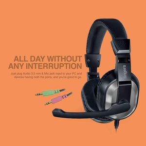 Wired Headset with Adjustable Headband & Noise-Isolating Mic Set