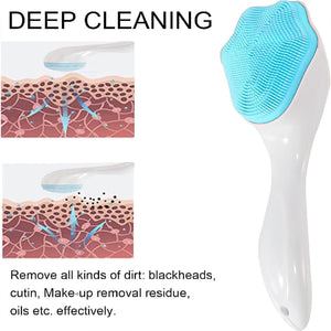 PremiumAV Silicone Face Scrubber Exfoliating Brush, Manual Handheld Facial Cleansing Brush (1 Pc)  - PremiumAV
