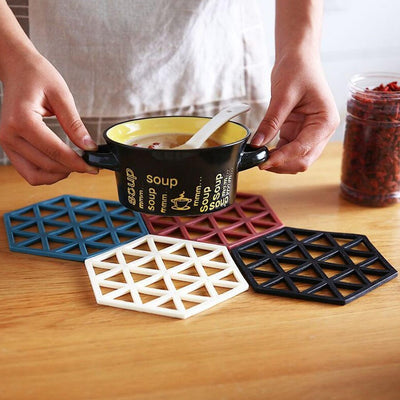 Mat for Cup PVC Tea Coaster Non-Slip Placemat High Temperature Insulation Pad Hollow Pot Mat Bowl with Anti-hot