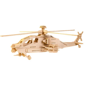 3D Wooden Helicopter Puzzle DIY Model Kit (1 Set)