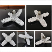 Side view of foldable LED fan blade bulb lighting