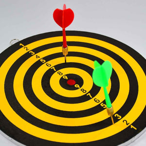 PremiumAV Small Dart Board with 2 Darts Set for Kids Children. Indoor Sports Games Board Game Dart Board Game.