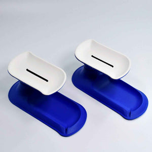 PremiumAV Plastic Double Layer Soap Dish Holder| Decorative Storage Holder Box for Bathroom, Kitchen, Easy Cleaning ,Soap Saver.