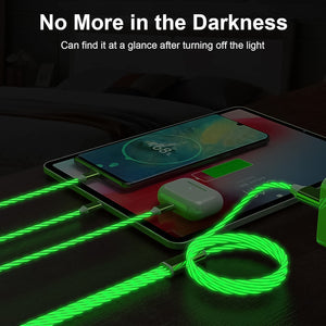 PremiumAV 3 in 1 Charging Cable Light Up Fast Charger Multi Charging Cable (1 Pc) - PremiumAV