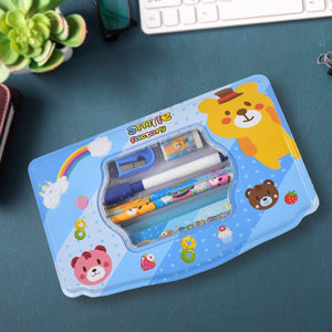 Cartoon Metal Compass Box for Kids with Stationery (6 Pc Set)  - PremiumAV