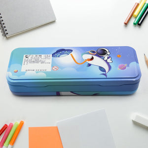 PremiumAV PremiumAV Metal Pencil Box, Pencil Case Double Compartment for Kids Stationery Compass Box, Stationery Gift for School Kids Compass, Pencil Box, Birth 