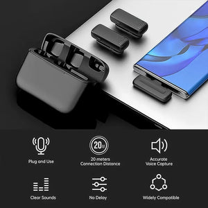 PremiumAV Wireless Microphones, Collar Mic for All Smart Phone / Type-C  (1 Set) - PremiumAV