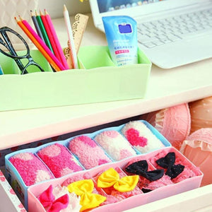 PremiumAV Desktop Storage Organizer Box Set - 5 Grid Compartments for Clothing, Underwear, Socks & Ties (4-Piece)  - PremiumAV