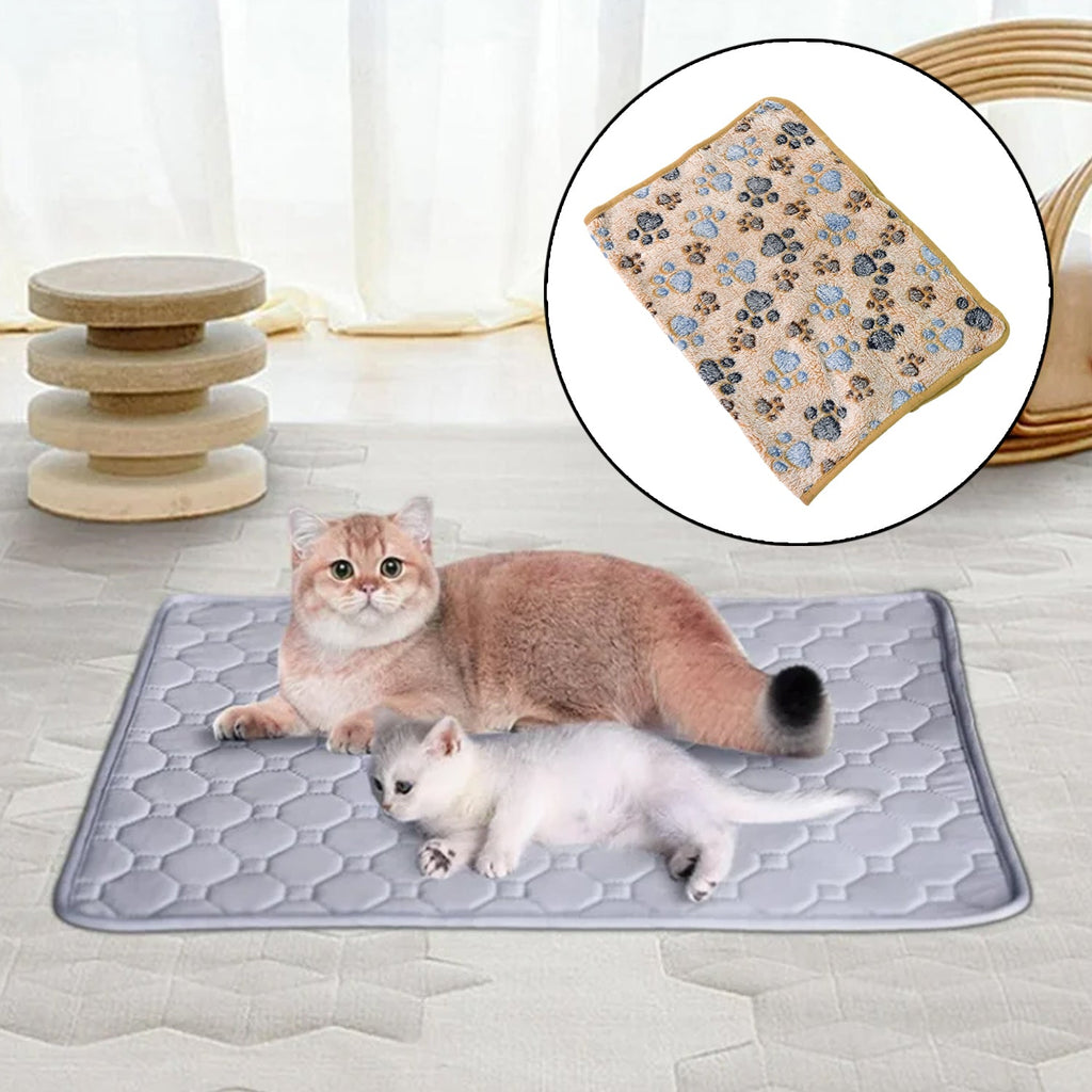 PremiumAV PremiumAV Pet Soft Cat Dog Blanket / Towel, Warm Sleep Mat (60×40 Cm / 1 Pc / Mix Color & Design) –  