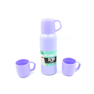 PremiumAV PremiumAV Vacuum Flask Set – Stainless Steel Thermos with 3 Cups, Approx 500ml –  