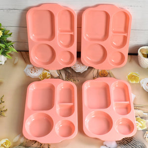 PremiumAV PremiumAV Unbreakable Plastic Food Plates / Biodegradable 5 Compartment Square Plate for Food –  