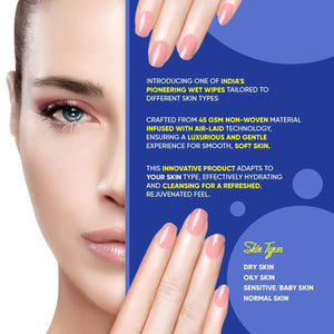 PremiumAV Refreshing Wet Wipes for Face | Facial Cleansing | Refreshing & Skin Hydration| Soothing for skin | pH Balance & Alcohol Free | Nourishing w - PremiumAV