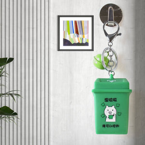 PremiumAV Trash Can Keychain Recycle Can Keyring Novelty Keychain Garbage Classification keyholder for and Adults - PremiumAV