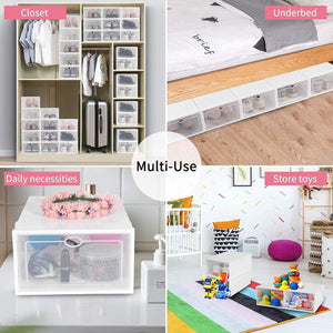 PremiumAV 1 Layer Plastic Shoes Storage Box, Stackable Shoe Storage (1 pc / 32x21x12 CM)  - PremiumAV