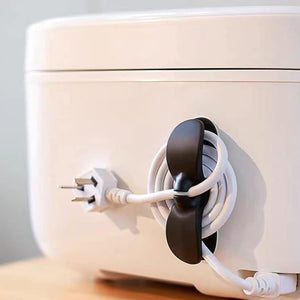 PremiumAV PremiumAV Power Plug Holder Organizer for Appliances Tidy Cord Winder Cable Organizer Self Adhesive Wire Wrap Holder for Coffee Maker Pressure Etc (1  