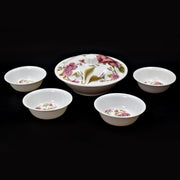 Elegant 5-piece Pudding Cutlery Set ready for use.