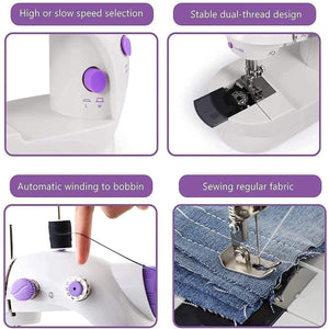 PremiumAV Home Tailoring Sewing Machine With Extension Table Set, Foot Pedal, Adapter Mini Electric Silai Machine, Portable Stitching Machine/Tailorin - PremiumAV