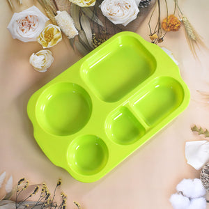 Unbreakable Plastic Food Plates / Biodegradable 5 Compartment Square Plate for Food  - PremiumAV