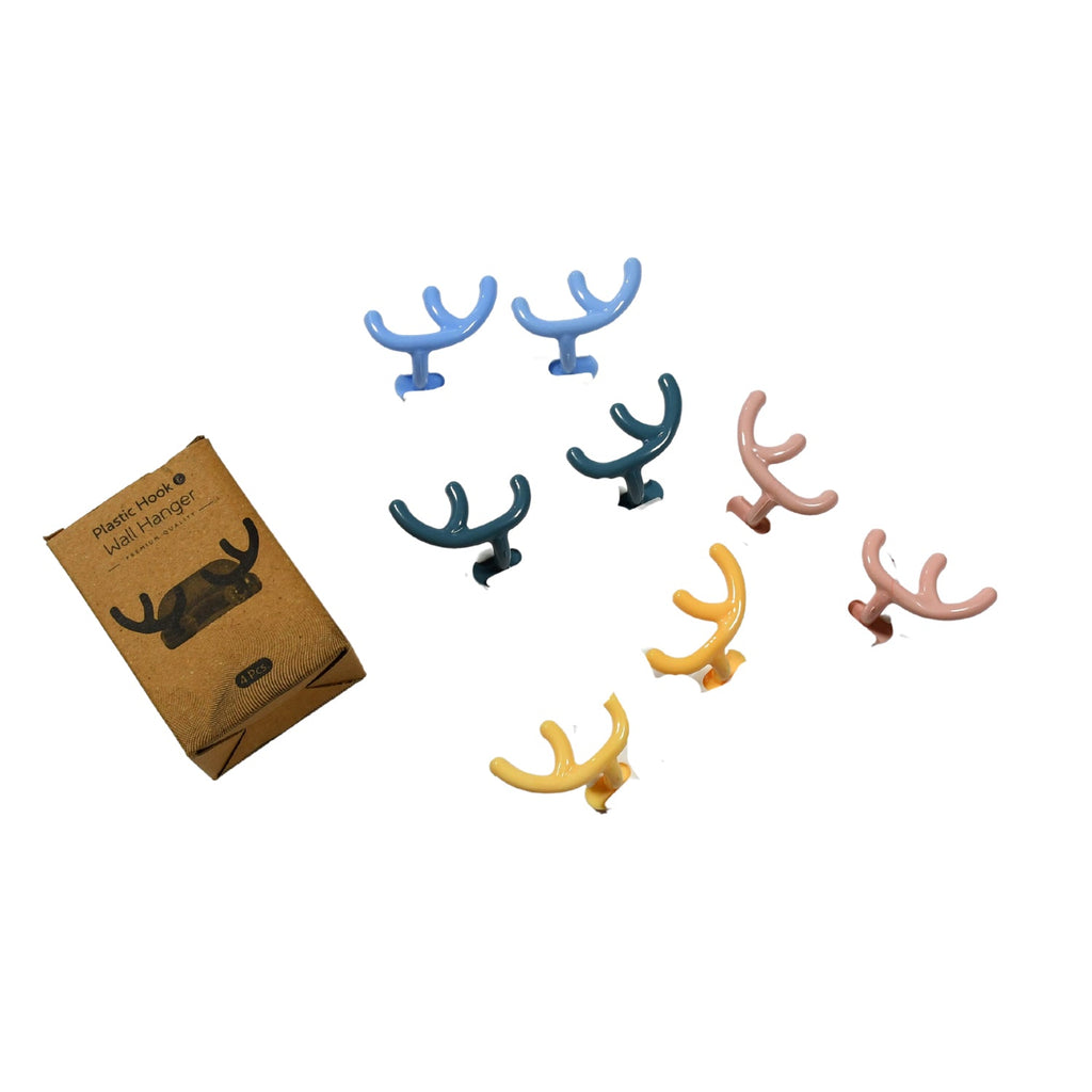 PremiumAV PremiumAV Plastic Wall Hanger Hook Wall Adhesive Hook Premium Quality Wall Hook (Pack Of 4pc) –  