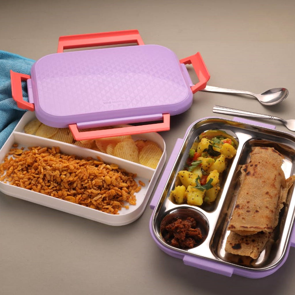 PremiumAV PremiumAV Premium Multi-Compartment Steel Lunch Box for Office, School & Travel –  