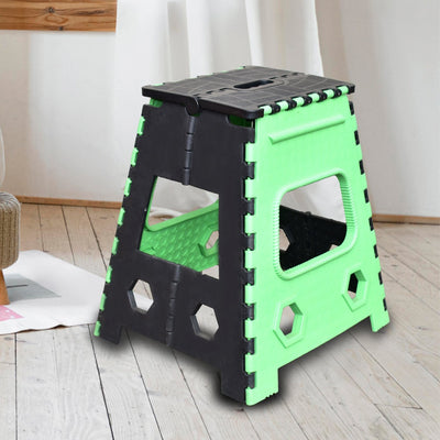 PremiumAV 1pc 18inch Folding Stool for Adults and Kids, Also For Kitchen Stepping With (Brown Box)