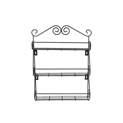 PremiumAV Big Wall Mounted Iron Wall Shelf with 3 Storage Racks for Kitchen, Pantry, Cabinet, Counter top or Free Standing, Rack Holder for Kitchen