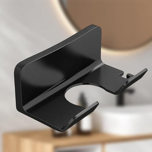 PremiumAV Hair Dryer Holder Wall Mounted Space Plastic Drill Blow Dryer Organizer Rack for Hair Tool Bedroom Bathroom - PremiumAV