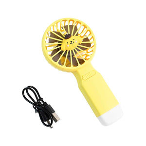 Cute Cartoon Handheld Fan with LED Light (1 Pc)