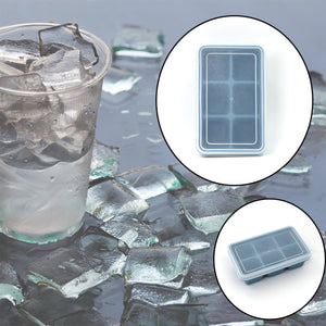 PremiumAV 6 Grid Silicone Ice Tray Used In All Kinds Of Places Like Household Kitchens For Making Ice From Water And Various Things And All With Color - PremiumAV