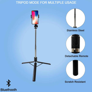 Selfie Stick with Tripod Stand (1 Pc / 160 Cm Long Approx)