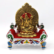 Front view of the Bal Gopal Singhasan, showcasing its detailed craftsmanship.