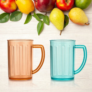 PremiumAV Stylish Juice Glass With Handle, Water Glass, Beer Glass, Milk Shake Glass, Multipurpose Glass Plastic Beer Mug, Unbreakable Beer Tasting Gl  - PremiumAV