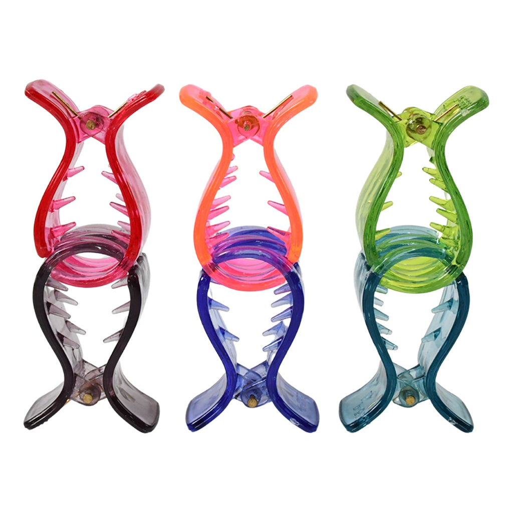 PremiumAV PremiumAV Big Hair Clips for Girls Kids Hair Accessories (6 Pcs Set / Transparent) –  
