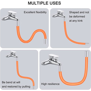 Flexible Water Tap Extender, Universal Foaming Extension Tube with Connector, 360 Free Bending Faucet Extender, Adjustable Sink Drain Extension (18cm)  - PremiumAV