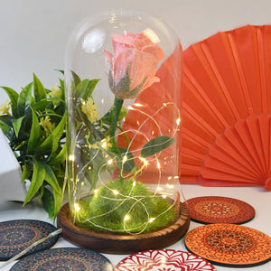 PremiumAV Glass Flower with Led Light Great Gift (1 Set)  - PremiumAV