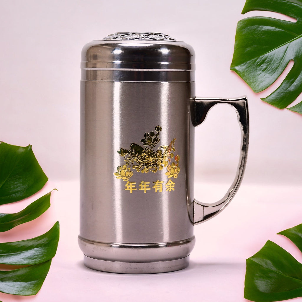 PremiumAV PremiumAV DOUBLE  STAINLESS STEEL MUG BOTTLE FOR TRAVEL, HOME, OFFICE, SCHOOL 400ML –  