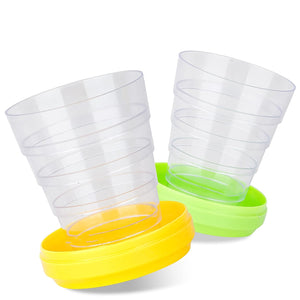 Portable Travelling Cup/Tumbler With Lid Folding / Pocket Glass for Travelling, Water Cup for Kids Walker, Folding Camping Cup with Lids Expandable Drinking Cup Folding Cup for Kids, Travel - (Pack of 1)  - PremiumAV