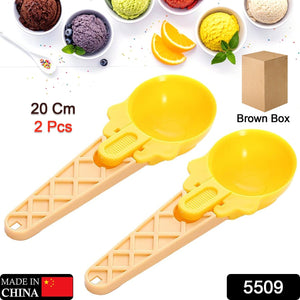 PremiumAV 2-Piece Plastic Ice Cream & Watermelon Scooper with Trigger Dipper  - PremiumAV
