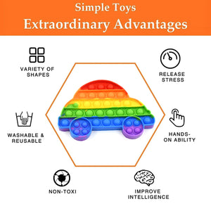 PremiumAV Fidget Toy Push  Bubble Fidget Sensory Toy for Kids and Adults Fidget per Stress Reliever Sensory Fidget pers (Butterfly & Car Shape / 1 Pc)  - PremiumAV