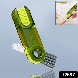 PremiumAV 3-in-1 Multifunctional Bottle & Cup Cleaning Brush  Lid & Cover Scrubber for Kitchen (1 Pc)  - PremiumAV