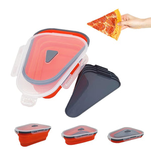 PremiumAV Reusable Expandable Pizza Storage Container with 5 Microwavable Trays  Adjustable for Home & Outdoor Use  - PremiumAV