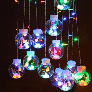 12  Wish Balls Window Curtain String Lights with 8 Flashing Modes Decoration for Home Decoration, Diwali & Wedding LED Christmas Light Indoor and Outdoor Light ,Festival Decoration (Plastic, Multi Color)  - PremiumAV